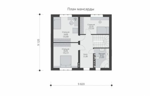 Одноэтажный дом с мансардой и подвалом